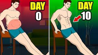 10 Min Chair Workout To Lose Belly Fat  Seated Abs Workout