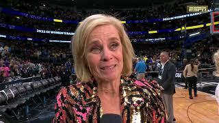 Kim Mulkey fights back tears after LSU wins national championship  ESPN College Basketball