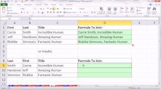 Excel Magic Trick 974 Formula to Join First & Last Name & Title Ampersand or CONCATENATE?