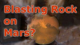 Blasting rock on Mars with perchlorates