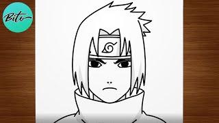 Como desenhar o SASUKE Naruto Clássico passo a passo fácil e rápido