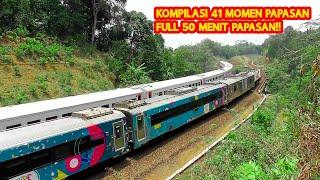 KOMPILASI 41 KERETA API SALING BERPAPASAN FULL 50 MENIT‼️  HUNTING KERETA API INDONESIA