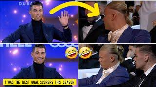 Haalands reaction to Cristiano Ronaldo calling himself the best goalscorer in Globe Soccer Award