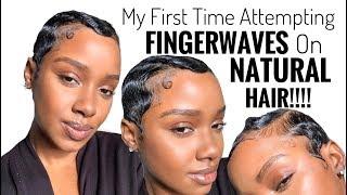 My First Time Attempting  FINGERWAVES on my SHORT NATURAL HAIR