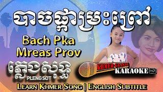 Khmer Karaoke - Bach Pka Mreas Prov បាចផ្កាម្រះព្រៅ ភ្លេងសុទ្ធ Pleng Sot English Sub Sing Along