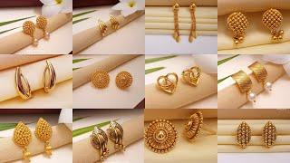 Stud Gold Earrings Designs with Price and Weight  Gold Studs Designs Indhus Jewellery collection