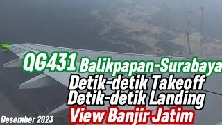 Terbang Citilink Balikpapan - Surabaya Last Call Detik-detik Take Off & Landing Cabin View Des 23