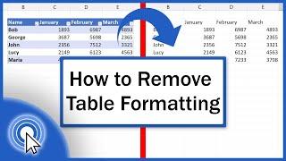 How to Remove Table Formatting in Excel On Three Different Levels
