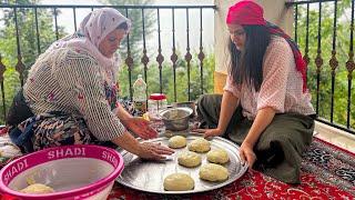 Traditional bread baking in the village  village lifestyle