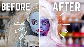 REVAMPING OLD DOLLS    ABBEY BOMBINABLE MONSTER HIGH  Doll repaint relaxing  etellan