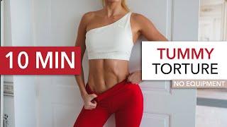 10 MIN TUMMY TORTURE - Killer Sixpack Vol. 3 - extreme ab workout I PS no mountain climbers