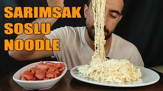 SARIMSAK SOSLU NOODLE SOSİS  TÜRKÇE ASMR YEMEK