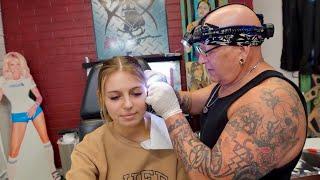 Her FIRST Time Inside A Tattoo Parlor