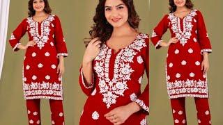 ️2024 का रेड सूट डिजाइन2024 ka red suit design party wear#Red suit design for girl#2024karedsuit#