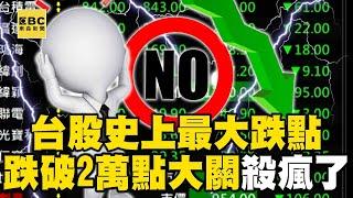 台股「跌破2萬點大關」史上最大跌點！ 台積電跌破900元、鴻海一度跌停@newsebc