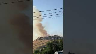 Sandhurst Fire burns on Ensign Peak near Salt Lake City