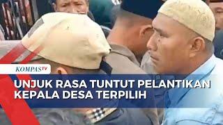 Aksi Unjuk Rasa Tuntut Pelantikan Kepala Desa Terpilih di Kantor Bupati Konawe Selatan