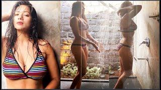 Actress Megha Gupta Wears Swimwear Shower