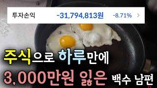 주식으로 하루만에 3000만원 잃은 백수 남편