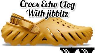 unboxing Crocs Echo Clogs with jibbitz  try on no talking no music