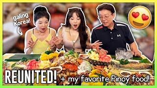  FILIPINO BOODLE FIGHT with KOREAN PARENTS   Mukbang Q&A With MY FAMILY