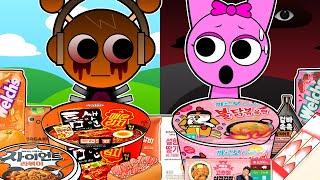 Incredibox Sprunki - Oren VS Pinki Convenience Store ORANGE PINK MUKBANG  Incredibox Animation