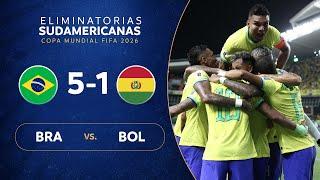 BRASIL vs. BOLIVIA 5-1  RESUMEN  ELIMINATORIAS SUDAMERICANAS  FECHA 1