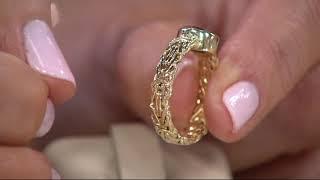 14K Gold Byzantine and Gemstone Band Ring on QVC