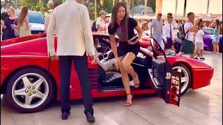 The Most Gorgeous Girls Arrival with Luxurious Cars in Monaco 2023  Supercars