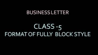 FULLY BLOCK STYLE FORMAT OF BUSINESS LETTER