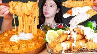 ASMR MUKBANG  Shrimp Bomb  Spicy Fire Shrimp Cream PastaBuldak Pasta Crispy Fried Huge Shrimp