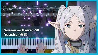 Sousou no Frieren OP - Yuusha - Piano Cover Sheets & Visualizer  YOASOBI