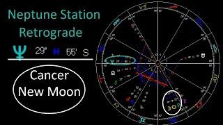 Astrology July 2-8 2024 - Neptune Station Rx -Mercury ingress Leo - Cancer New Moon +