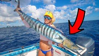 Best RAW FISH Ever We Fed the Entire NEIGHBORHOOD Giant Wahoo Catch and Cook