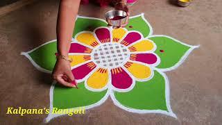 Chithirai Madham special simple method Unique flowers kollam pandaga design muggulu easy rangoli