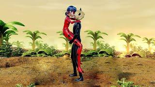 Miraculous Ladybug kiss Cat Noir