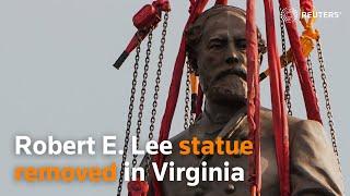 Confederate commander Robert E. Lee statue removed in Virginia