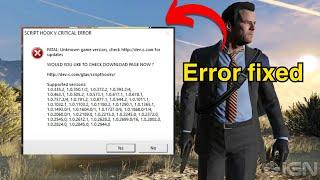 How to Fix Script hook V Critical Error  GTA V Update Error Fix 2024