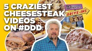 Top 5 Craziest #DDD Cheesesteak Videos of All Time  Diners Drive-Ins and Dives  Food Network