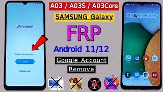 Samsung A03A03SA03Core FRP Bypass  Samsung Android 1112 Google BypassRemove FRP Lock Without PC