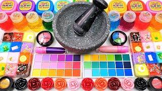 Satisfying Compilation How To Make Rose Slime Mixing Glitter Eyeshadow Makeup Cosmetics GoGoASMR