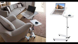 Tatkraft Like - Portable Rolling Desk Adjustable Laptop Stand Laptop Desk Rolling Computer Desk