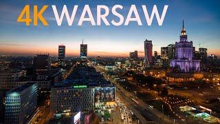 Christmas Walking Tour - Warsaw City Poland  4K 60fps City Walk - Travel Walk Tour