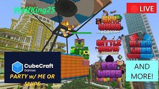 WolfKing25 CUBECRAFT BEDROCK LIVE - COME PARTY W ME OR SNIPE
