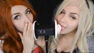 ASMRKittyKlaw Ear LickingBlack catANGEL AND DEMONTWO GIRLS