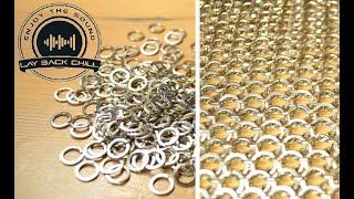 ASMR creating chainmail from unused spring washers tutorial with music How to DIY