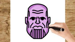 How to Draw THANOS easy - Como dibujar Thanos facil   Mapi Art TV