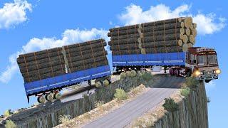 Overloaded Trailer - the most dangerous road  Euro Truck Simulator 2