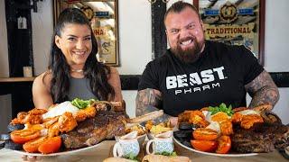 Insane 100oz MONSTER STEAK Food Challenge Ft. Leah Shutkever