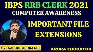 IBPS RRB Clerk Mains 2021 Computer Awareness  Computer File Extensions  IBPS RRB Office Assistant